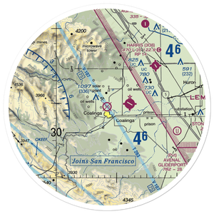 Coalinga Airport (CLG) VFR Sectional Sticker (30 mile)
