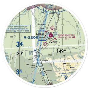 Clear Sky Lodge Airport (CLF) VFR Sectional Sticker (30 mile)