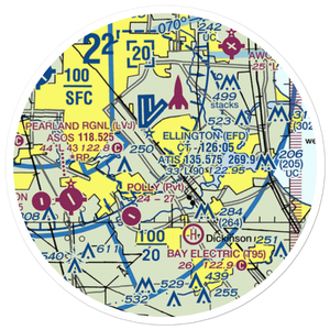 Clear Lake Metroport (CLC) VFR Sectional Sticker (20 mile)