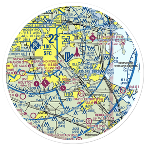 Clear Lake Metroport (CLC) VFR Sectional Sticker (30 mile)