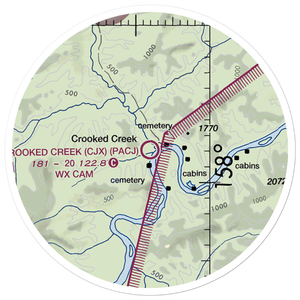 Crooked Creek Airport (CJX) VFR Sectional Sticker (20 mile)