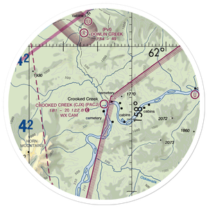 Crooked Creek Airport (CJX) VFR Sectional Sticker (30 mile)