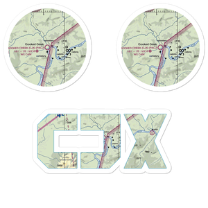 Crooked Creek Airport (CJX) VFR Sectional Sticker Pack