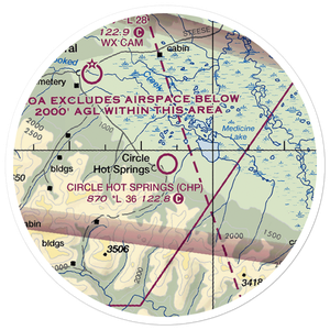 Circle Hot Springs Airport (CHP) VFR Sectional Sticker (20 mile)