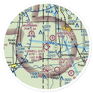 Lowell Airport (C97) VFR Sectional Sticker (20 mile)
