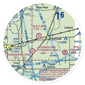 Earlville Airport (C94) VFR Sectional Sticker (20 mile)