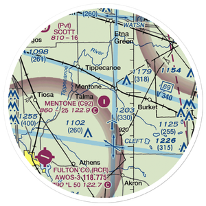 Mentone Airport (C92) VFR Sectional Sticker (20 mile)