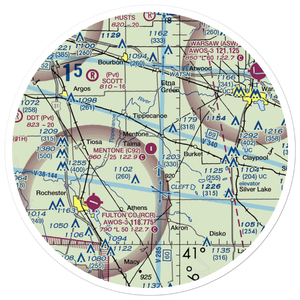 Mentone Airport (C92) VFR Sectional Sticker (30 mile)