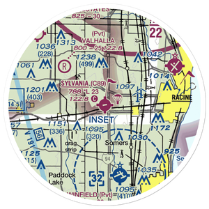 Sylvania Airport (C89) VFR Sectional Sticker (20 mile)
