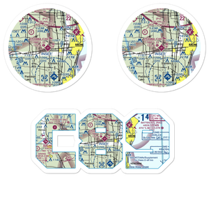 Sylvania Airport (C89) VFR Sectional Sticker Pack