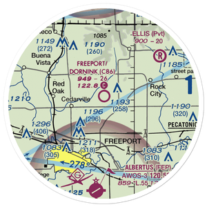 Freeport/Dornink Airport (C86) VFR Sectional Sticker (20 mile)