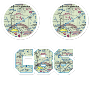 Freeport/Dornink Airport (C86) VFR Sectional Sticker Pack