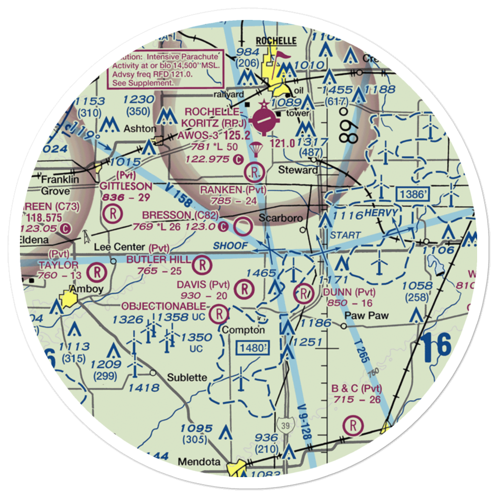Bresson Airport (C82) VFR Sectional Sticker (30 mile) 