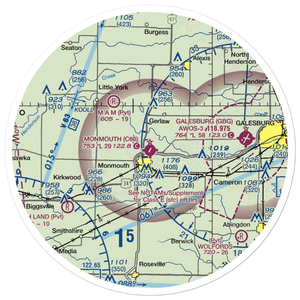 Monmouth Municipal Airport (C66) VFR Sectional Sticker (30 mile)