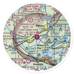 Lake Lawn Airport (C59) VFR Sectional Sticker (20 mile)