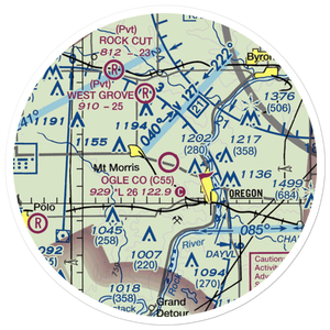 Ogle County Airport (C55) VFR Sectional Sticker (20 mile)