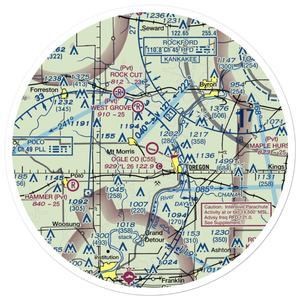 Ogle County Airport (C55) VFR Sectional Sticker (30 mile)