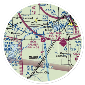 Manito Mitchell Airport (C45) VFR Sectional Sticker (20 mile)