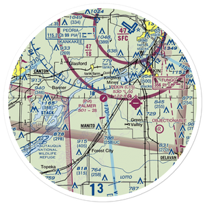 Manito Mitchell Airport (C45) VFR Sectional Sticker (30 mile)