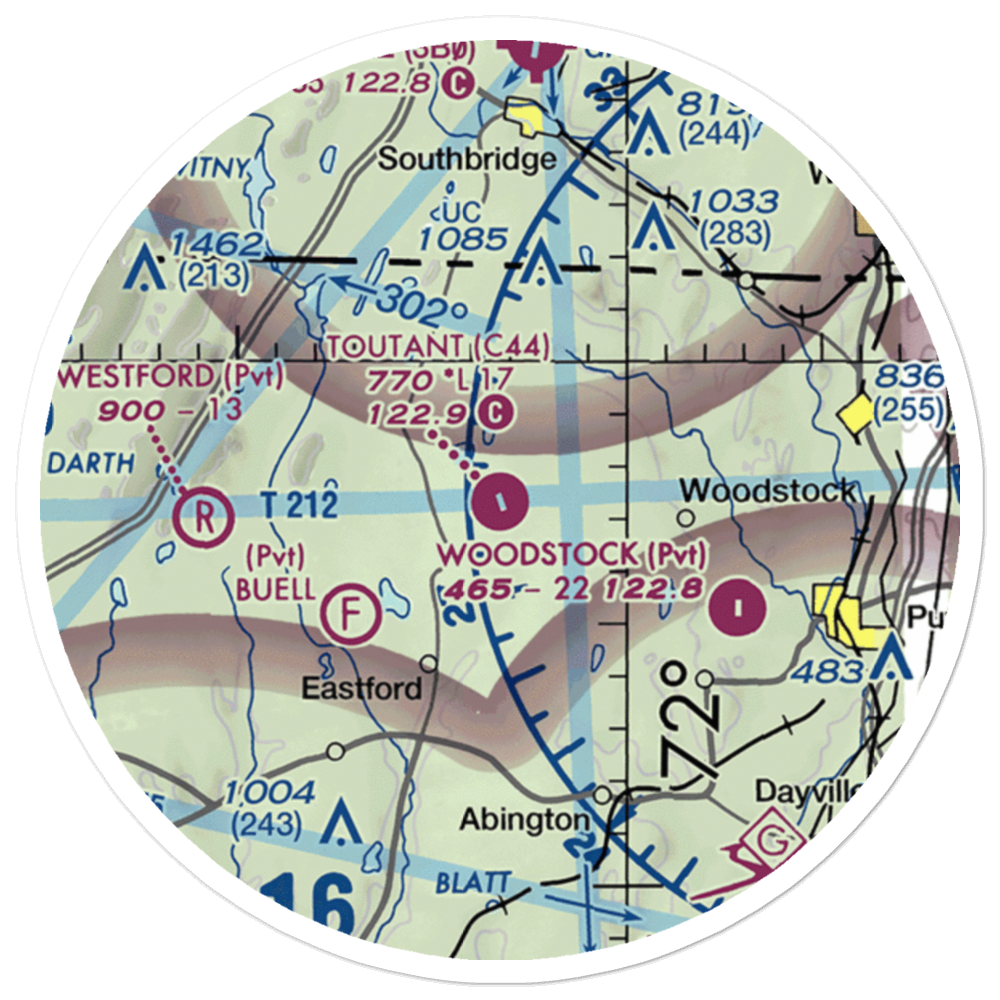 Toutant Airport (C44) VFR Sectional Sticker (20 mile) 