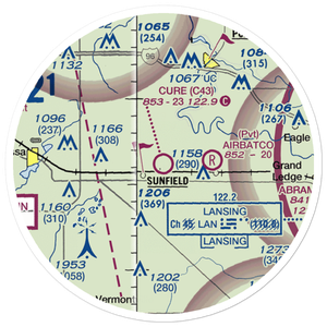 Hiram Cure Airport (C43) VFR Sectional Sticker (20 mile)