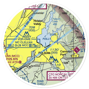 Folsom Lake Seaplane Base (C39) VFR Sectional Sticker (20 mile)
