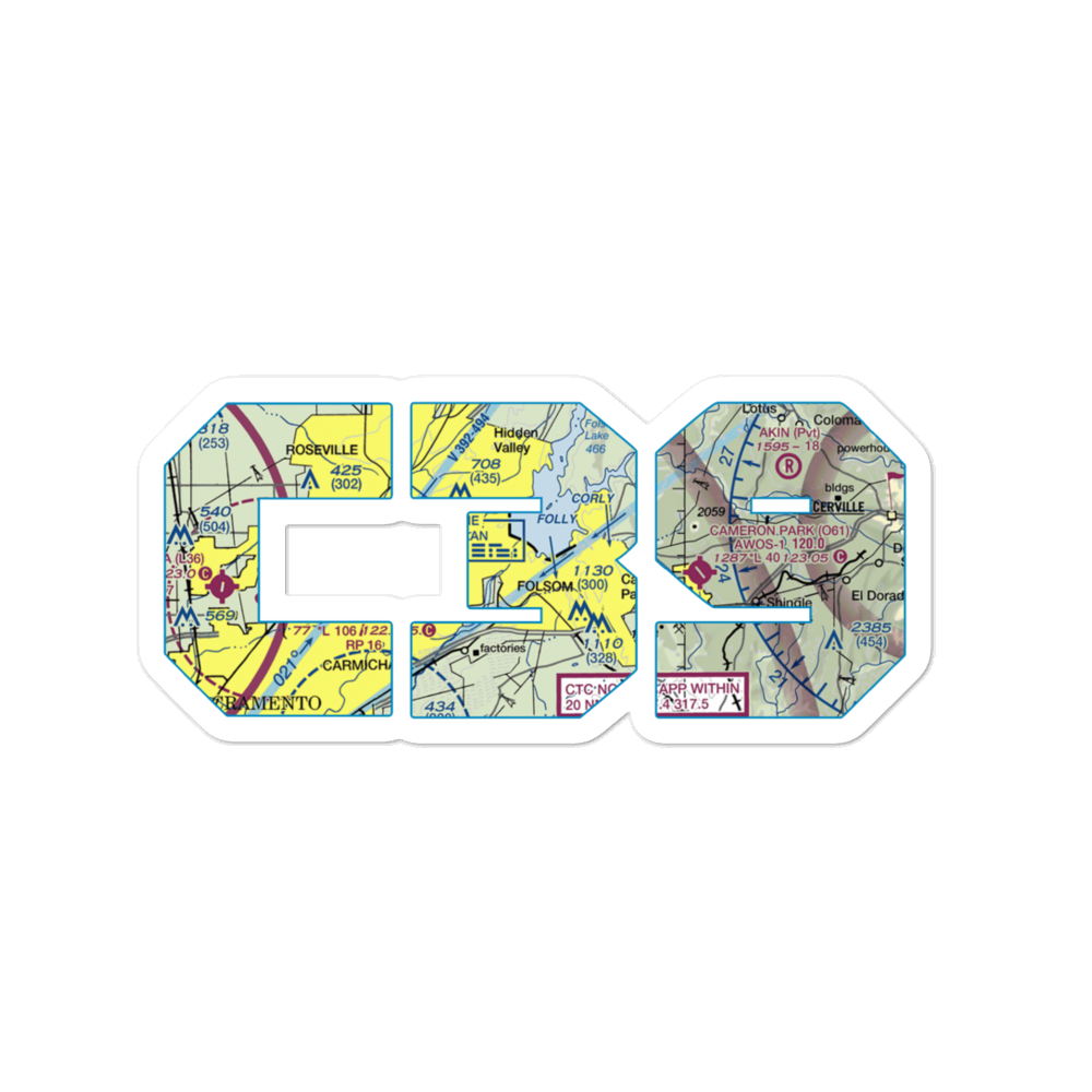 Folsom Lake Seaplane Base (C39) VFR Sectional Sticker 