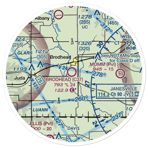 Brodhead Airport (C37) VFR Sectional Sticker (20 mile)