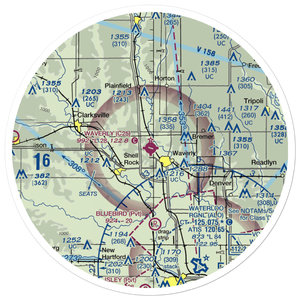 Waverly Municipal Airport (C25) VFR Sectional Sticker (30 mile)