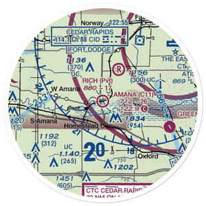 Amana Airport (C11) VFR Sectional Sticker (20 mile)