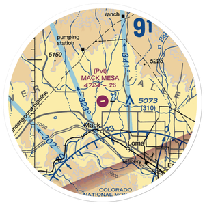 Mack Mesa Airport (C07) VFR Sectional Sticker (20 mile)