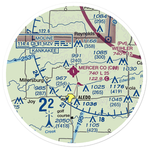 Mercer County Airport (C00) VFR Sectional Sticker (20 mile)