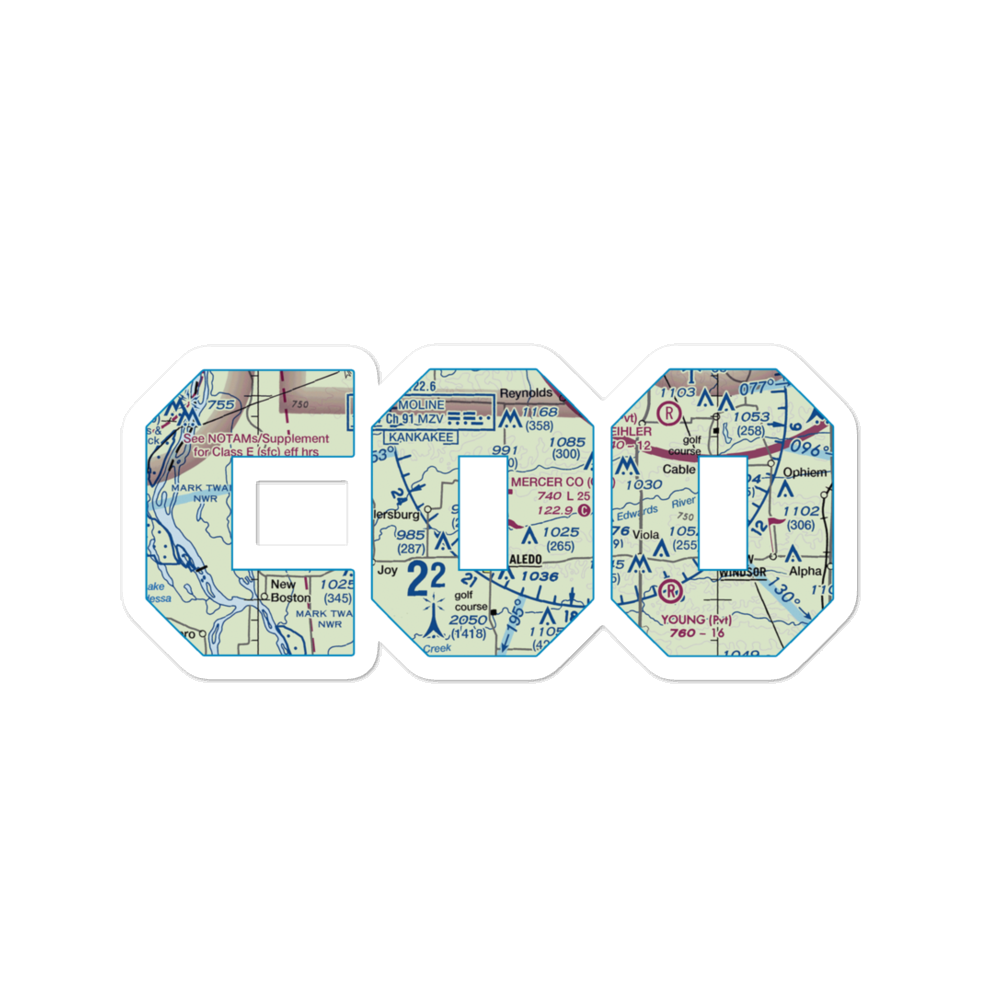 Mercer County Airport (C00) VFR Sectional Sticker 