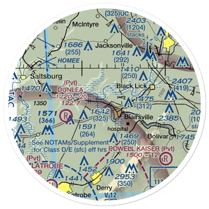 Jim Shearer South Airport (BSI) VFR Sectional Sticker (20 mile)