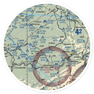 Whitesburg Municipal Airport (BRG) VFR Sectional Sticker (30 mile)