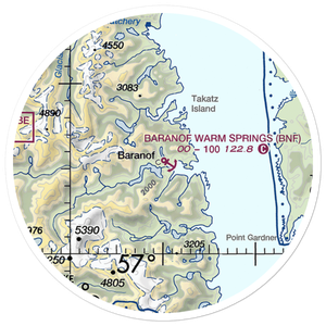 Baranof Warm Springs Float and Seaplane Base (BNF) VFR Sectional Sticker (20 mile)