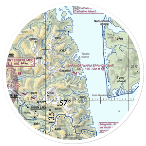 Baranof Warm Springs Float and Seaplane Base (BNF) VFR Sectional Sticker (30 mile)