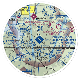 Branson Airport (BBG) VFR Sectional Sticker (20 mile)