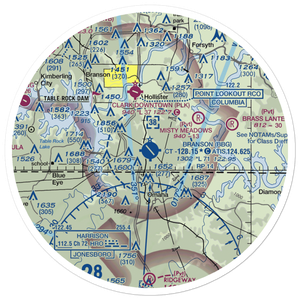 Branson Airport (BBG) VFR Sectional Sticker (30 mile)
