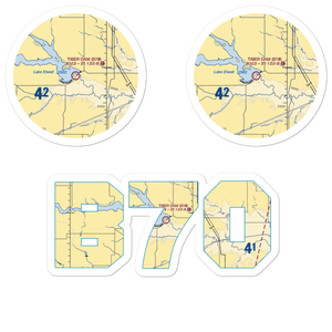Tiber Dam Airport (B70) VFR Sectional Sticker Pack