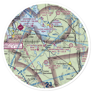 Alton Bay Seaplane Base (B18) VFR Sectional Sticker (30 mile)