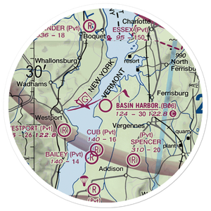 Basin Harbor Airport (B06) VFR Sectional Sticker (20 mile)