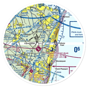 Asbury Park Neptune Air Terminal (ARX) VFR Sectional Sticker (30 mile)