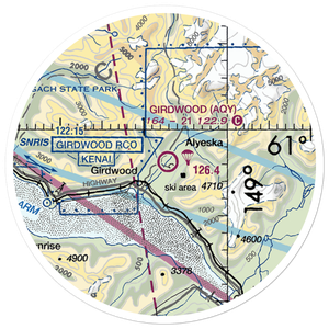 Girdwood Airport (AQY) VFR Sectional Sticker (20 mile)