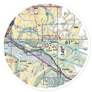 Girdwood Airport (AQY) VFR Sectional Sticker (30 mile)
