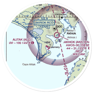 Alitak Seaplane Base (ALZ) VFR Sectional Sticker (20 mile)
