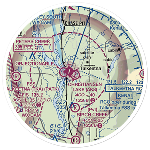 Christiansen Lake Seaplane Base (AK8) VFR Sectional Sticker (20 mile)