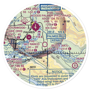 Butte Municipal Airport (AK1) VFR Sectional Sticker (20 mile)