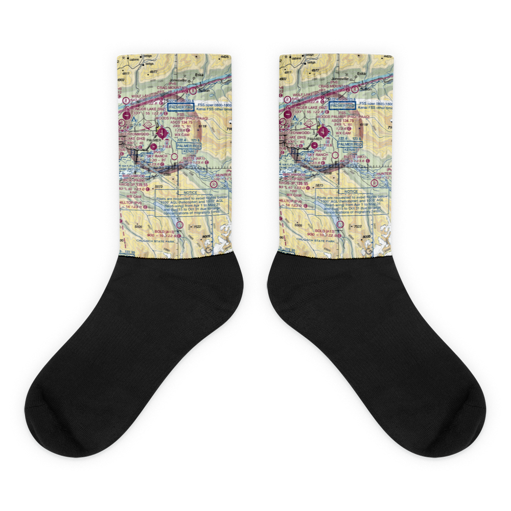 Butte Municipal Airport (AK1) VFR Sectional Socks 