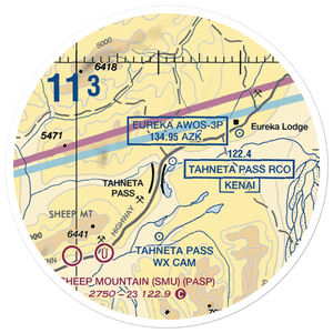 Gunsight Mountain Airport (A88) VFR Sectional Sticker (20 mile)